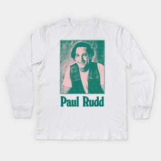 Paul Rudd ∞ 90s Aesthetic Fan Design Kids Long Sleeve T-Shirt